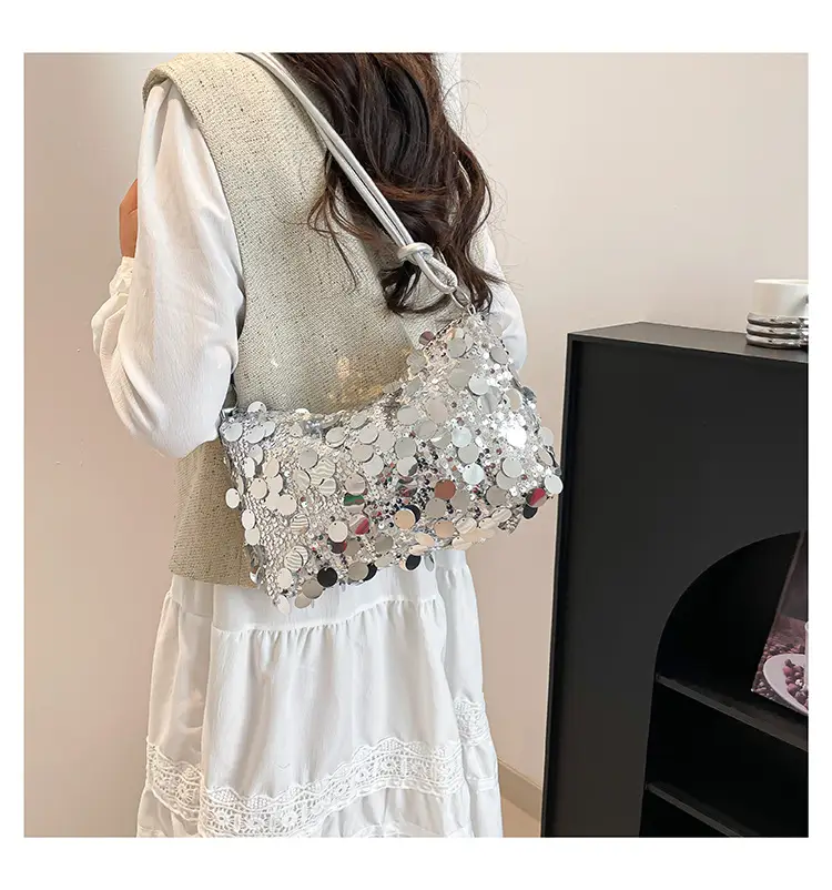 2025 New New Niche Shoulder Handbag Women's Bag Trendy Sequin Personalized Fashion Women's Bag Underarm Bag — feature 29