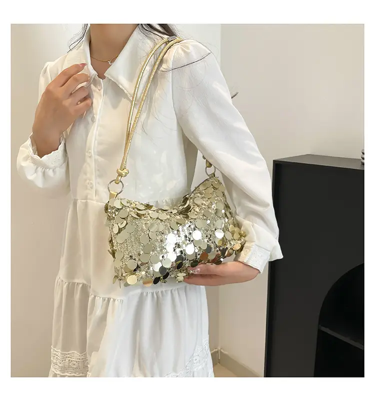 2025 New New Niche Shoulder Handbag Women's Bag Trendy Sequin Personalized Fashion Women's Bag Underarm Bag — feature 34