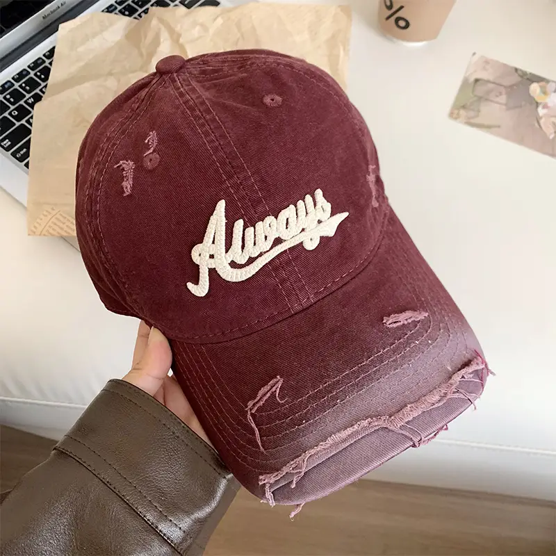 Retro Pink Women's Baseball Cap with Embroidered Design
