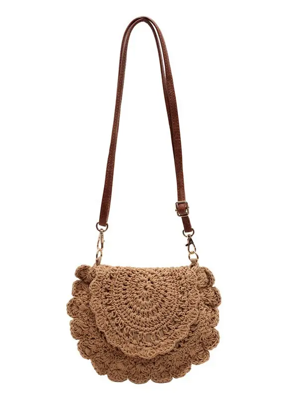 Hollow Woven Shoulder Crossbody Bag Women Brown - Image 7