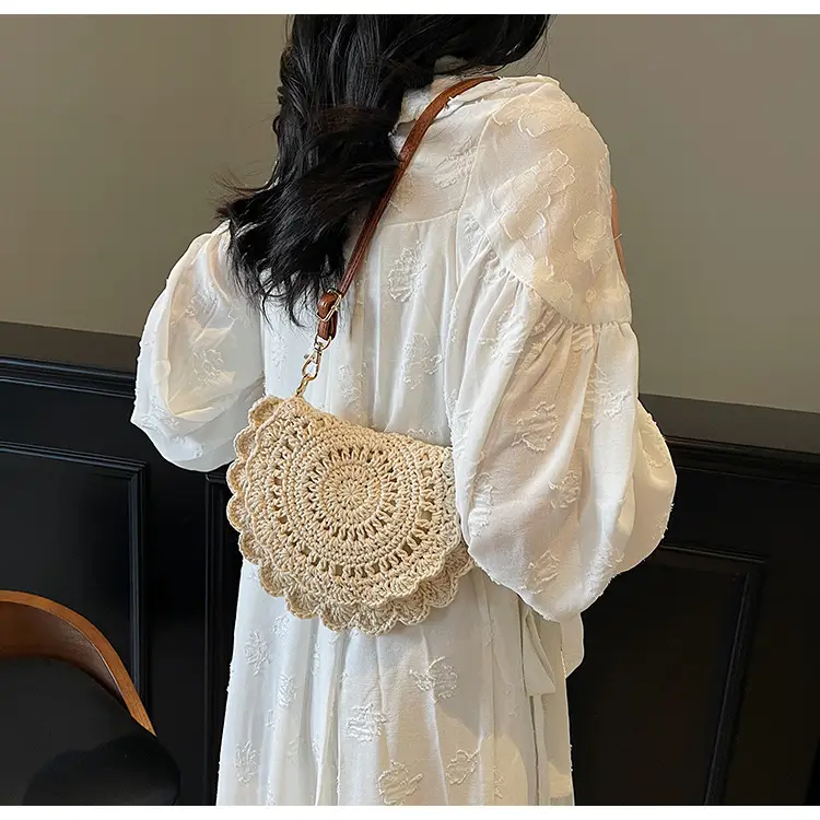 Hollow Woven Shoulder Crossbody Bag Women Brown — feature 10