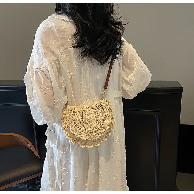 Hollow Woven Shoulder Crossbody Bag Women Brown — feature 12
