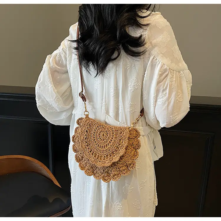 Hollow Woven Shoulder Crossbody Bag Women Brown — feature 15