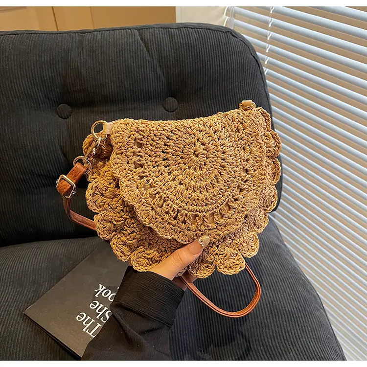 Hollow Woven Shoulder Crossbody Bag Women Brown — feature 18