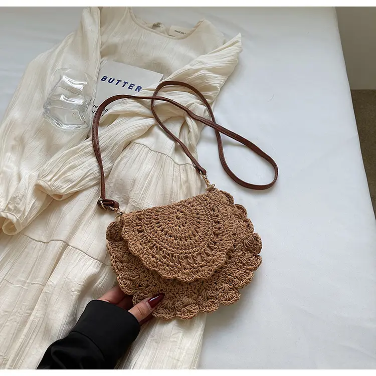 Hollow Woven Shoulder Crossbody Bag Women Brown — feature 19