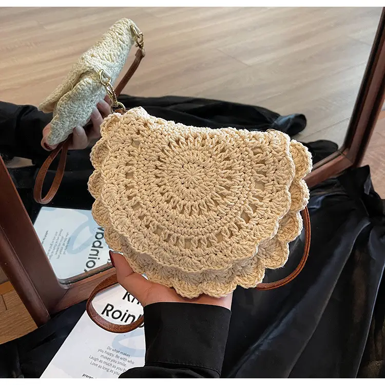 Hollow Woven Shoulder Crossbody Bag Women Brown — feature 20
