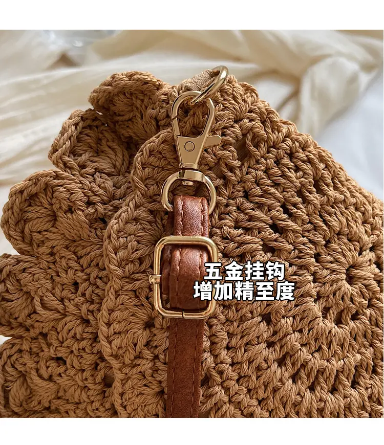 Hollow Woven Shoulder Crossbody Bag Women Brown — feature 5