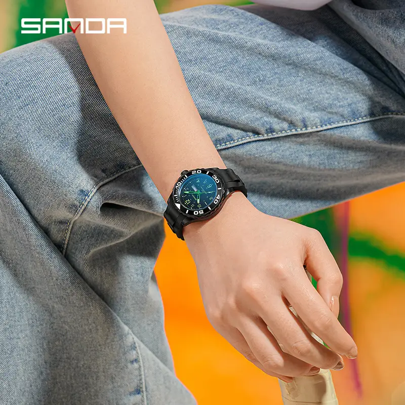 Sanda Men's Black Luminous Quartz Watch - Image 17