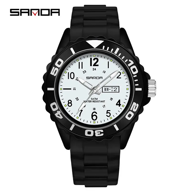 Sanda Men's Black Luminous Quartz Watch - Image 14
