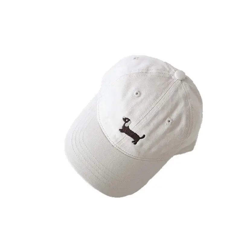 Brown Embroidered Puppy Cap for Kids Sunscreen - Image 16