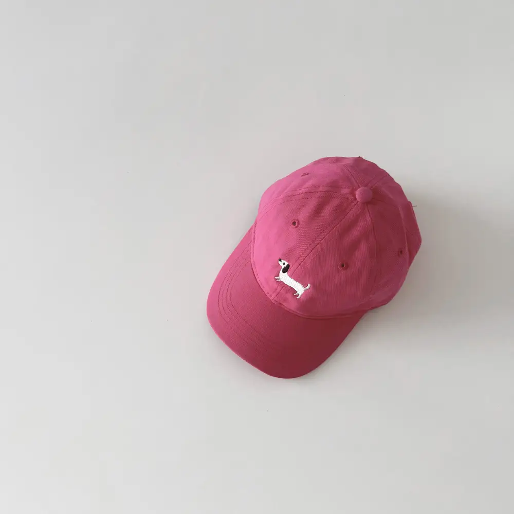 Brown Embroidered Puppy Cap for Kids Sunscreen - Image 10