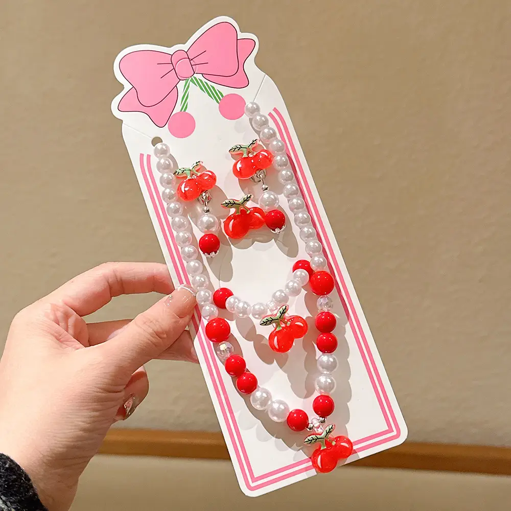 Fruit Pearl Necklace Set for Girls Princess Style - Image 3