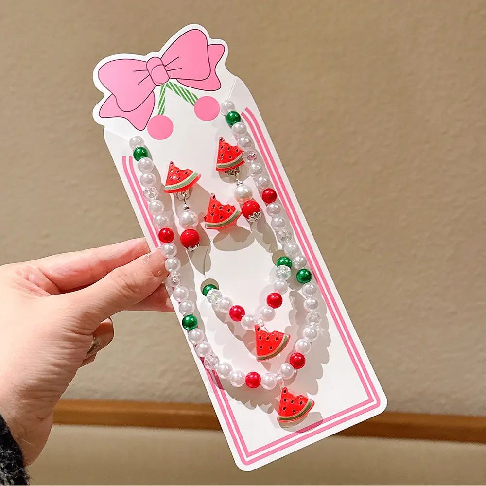 Fruit Pearl Necklace Set for Girls Princess Style - Image 4