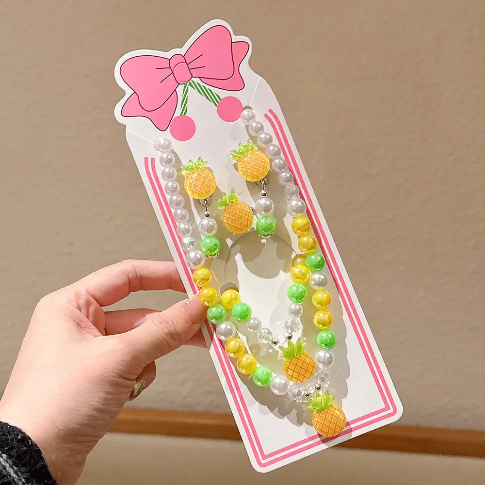 Fruit Pearl Necklace Set for Girls Princess Style - Image 6