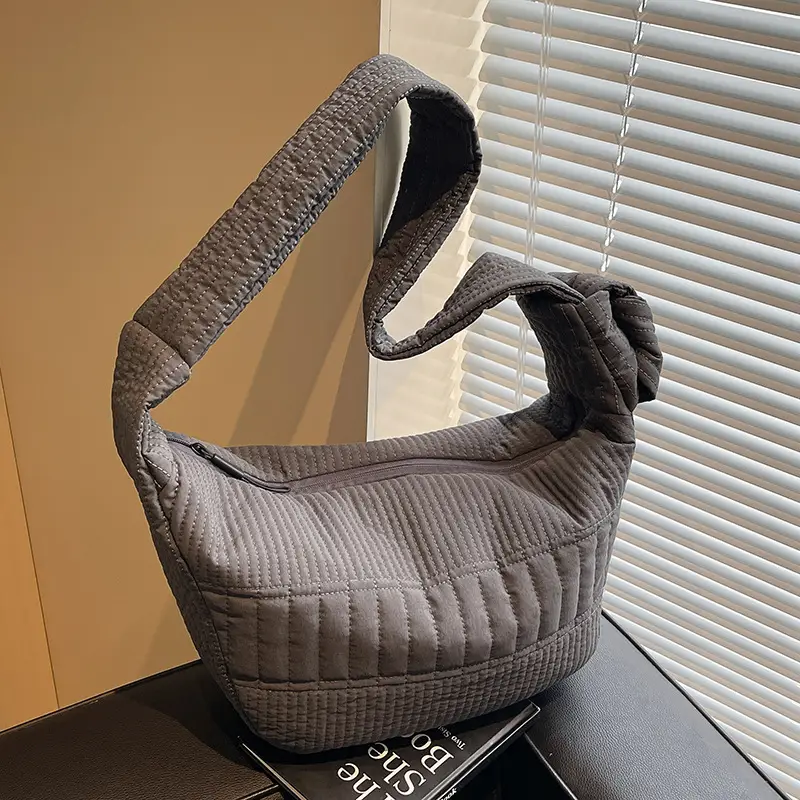 Women's New Korean Style Quilted Shoulder Bag with Wide Strap - Image 3