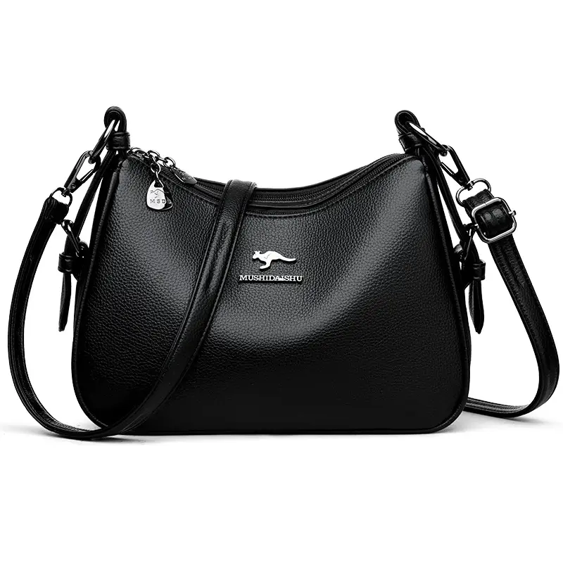 Black Crossbody Bag for Women with Zipper Closure - Image 8