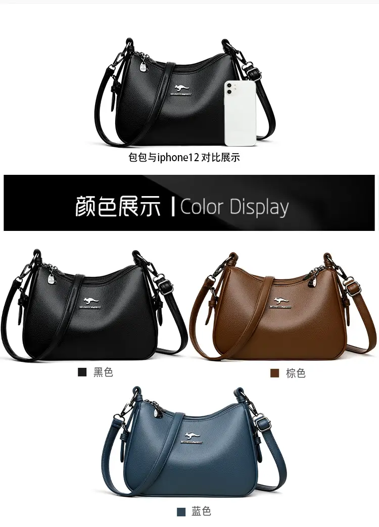 Black Crossbody Bag for Women with Zipper Closure — feature 3