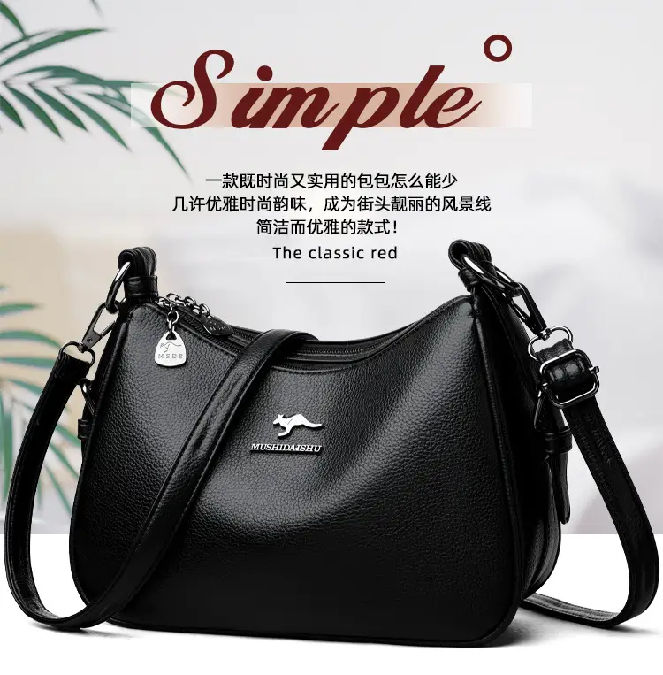 Black Crossbody Bag for Women with Zipper Closure — feature 4