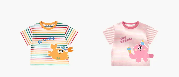 Kids Striped T-Shirt with Cute Duck Design — feature 13