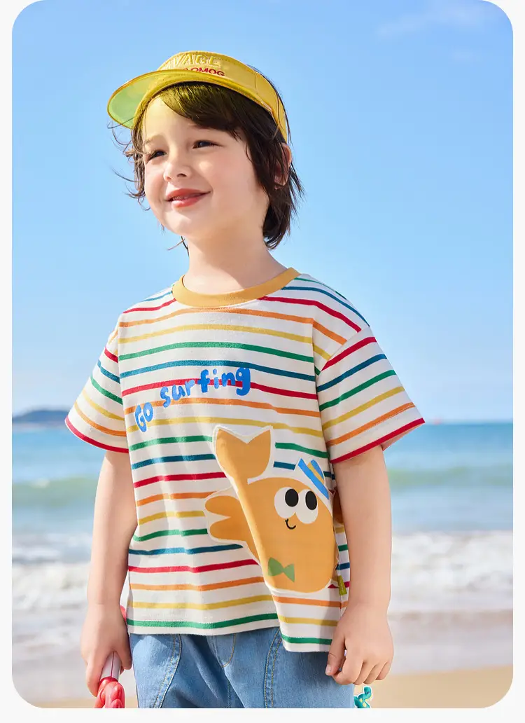 Kids Striped T-Shirt with Cute Duck Design — feature 15