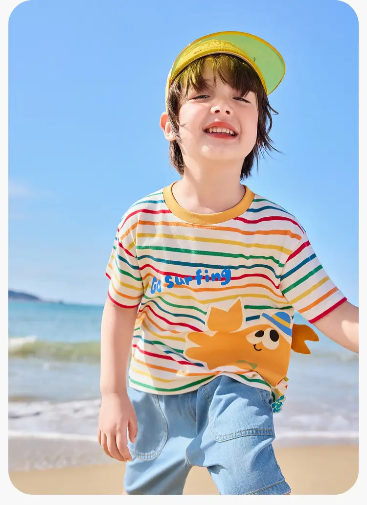 Kids Striped T-Shirt with Cute Duck Design — feature 17