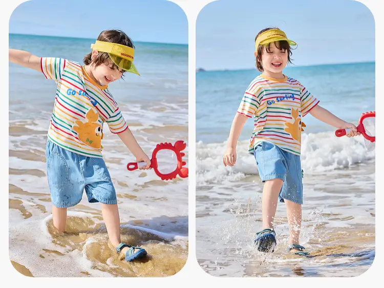 Kids Striped T-Shirt with Cute Duck Design — feature 18