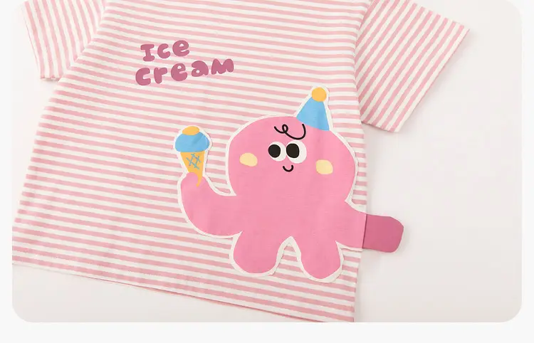 Kids Striped T-Shirt with Cute Duck Design — feature 27