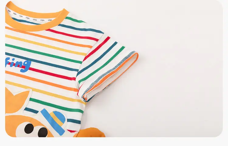 Kids Striped T-Shirt with Cute Duck Design — feature 29
