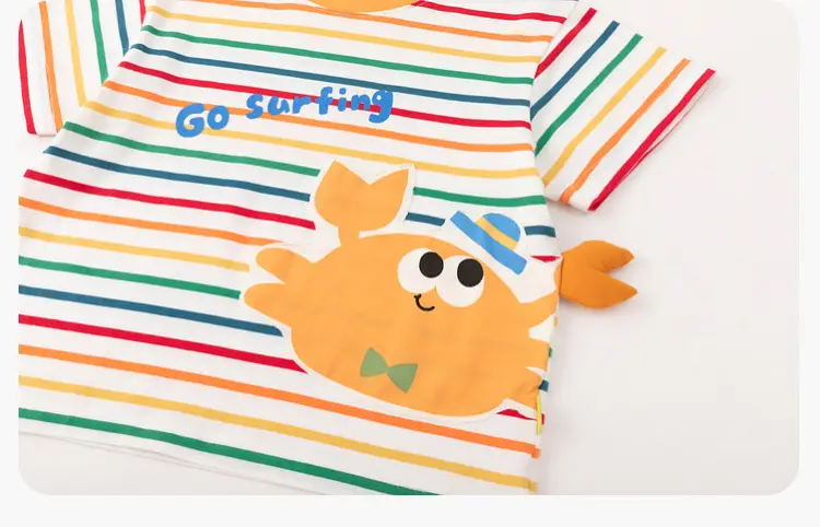 Kids Striped T-Shirt with Cute Duck Design — feature 30