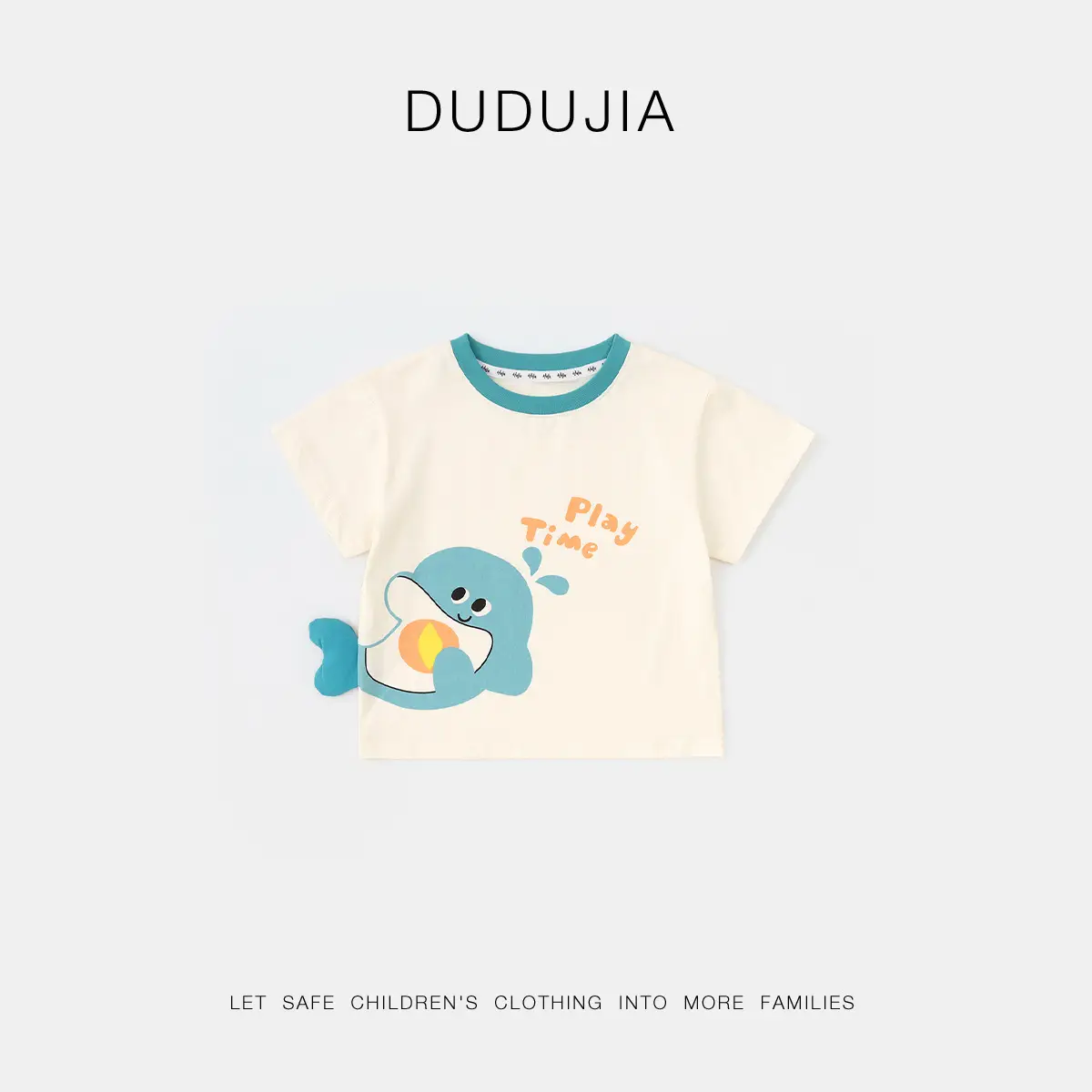 Kids Striped T-Shirt with Cute Duck Design