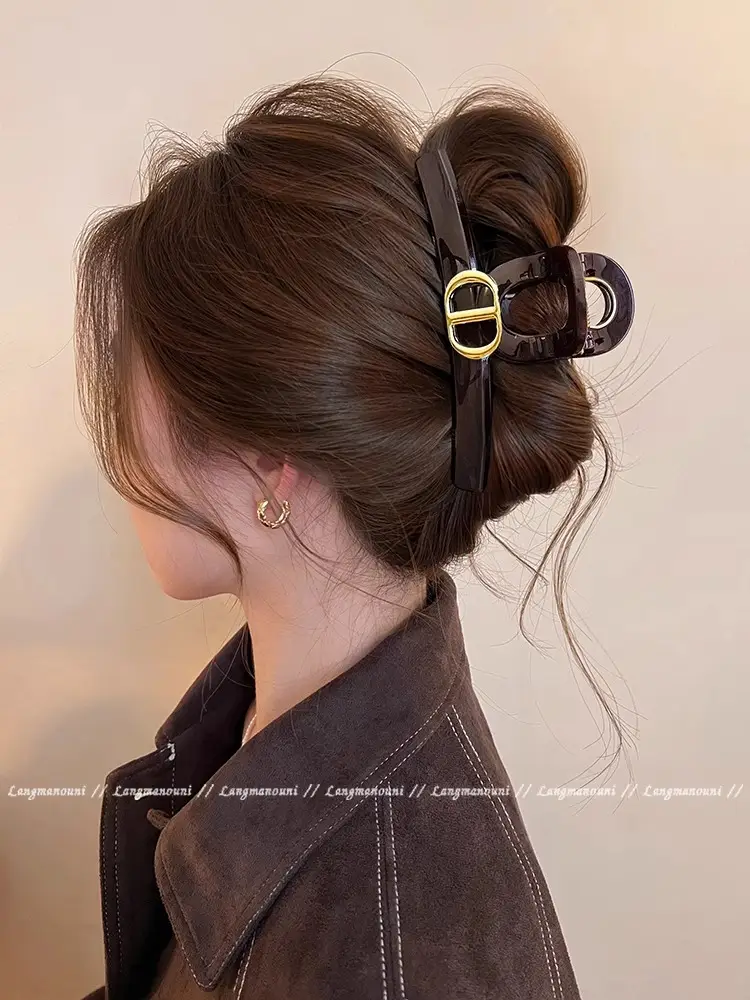Retro Gold Shark Clip Hair Accessory for Women — feature 19