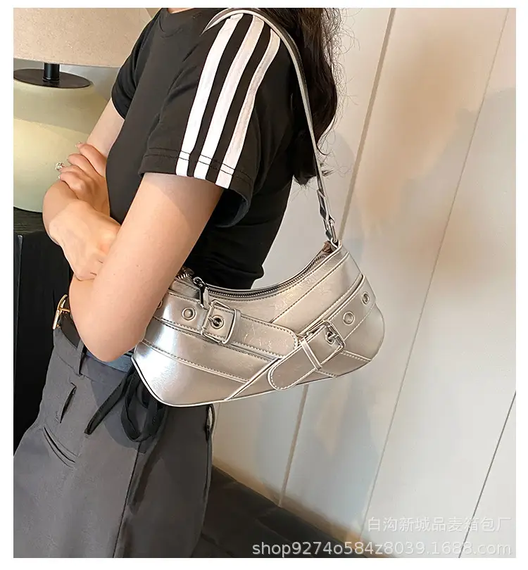Women's Red Leather Shoulder Bag with Detachable Strap — feature 1