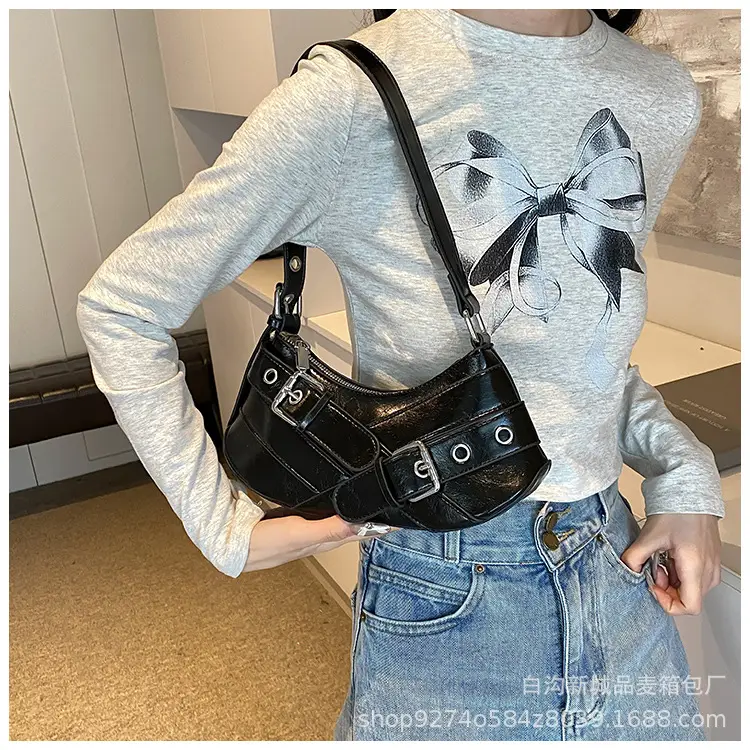 Women's Red Leather Shoulder Bag with Detachable Strap — feature 19