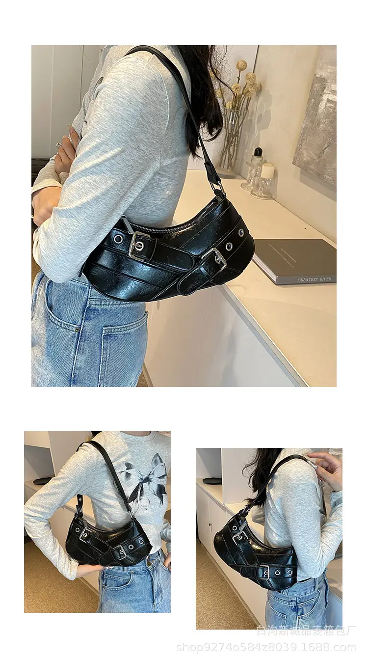 Women's Red Leather Shoulder Bag with Detachable Strap — feature 6