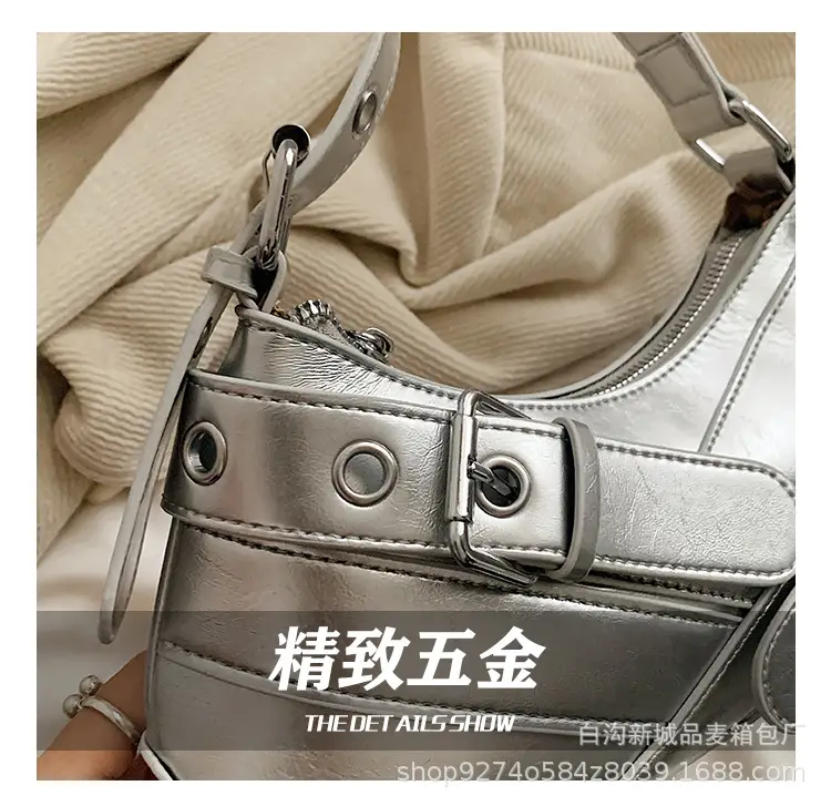 Women's Red Leather Shoulder Bag with Detachable Strap — feature 9