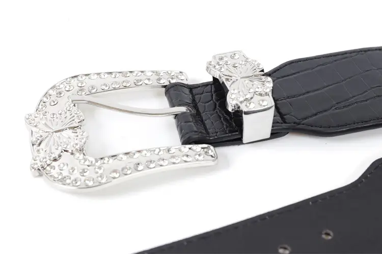 Women's Black Butterfly Belt with Diamond Buckle — feature 12