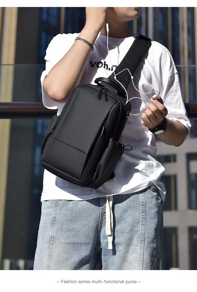 Men's Black Casual Crossbody Bag Lightweight Travel — feature 18