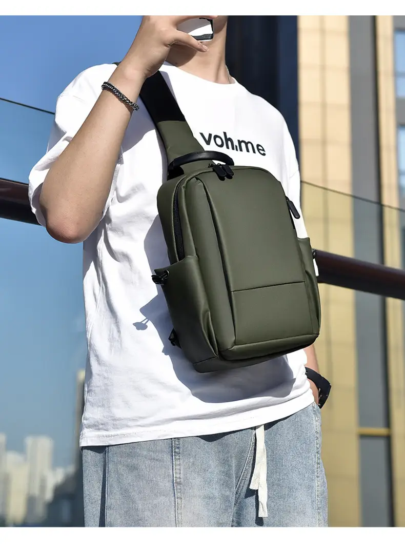Men's Black Casual Crossbody Bag Lightweight Travel — feature 19