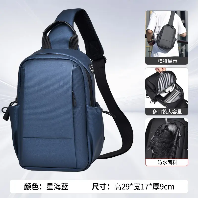 Men's Black Casual Crossbody Bag Lightweight Travel - Image 3