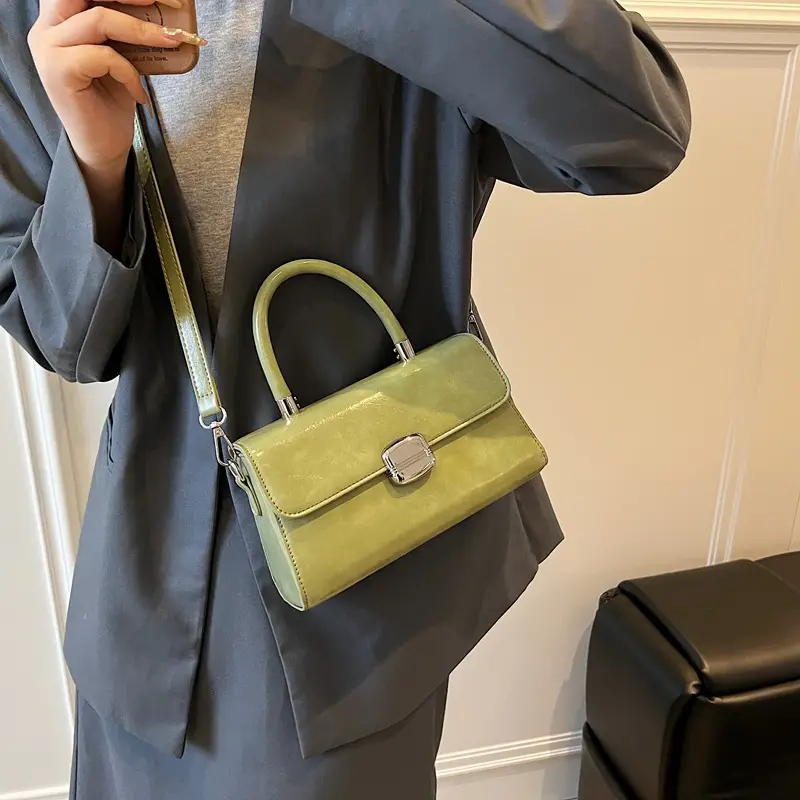 Women's Beige Square Handbag with Shoulder Crossbody Strap