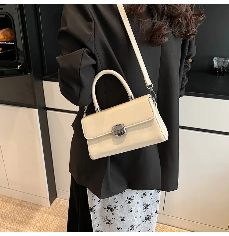 Women's Beige Square Handbag with Shoulder Crossbody Strap — feature 12