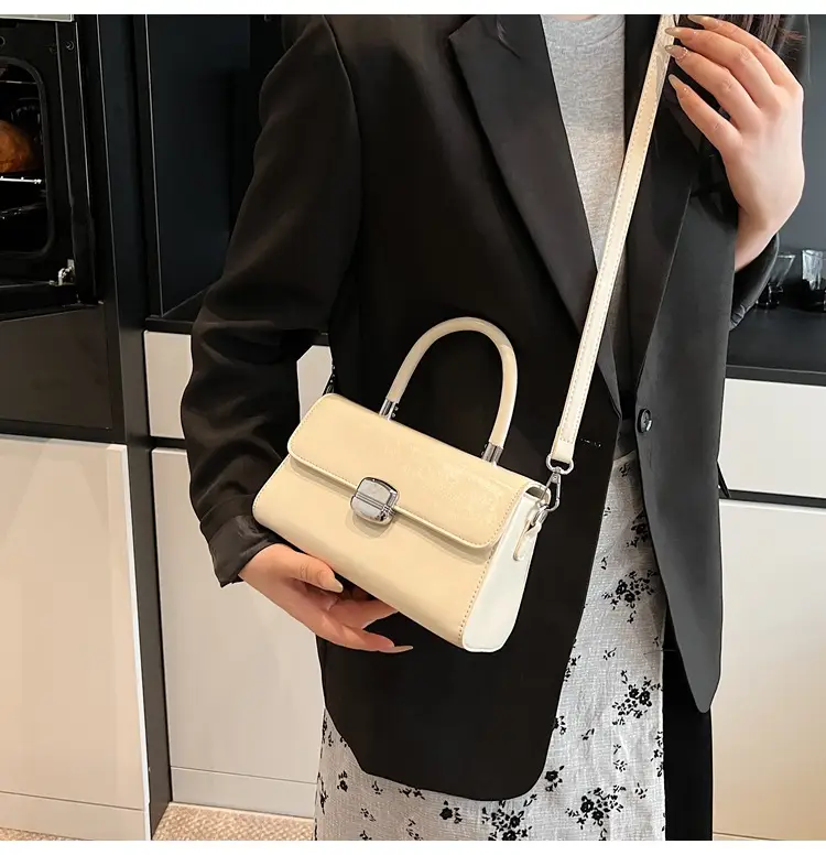 Women's Beige Square Handbag with Shoulder Crossbody Strap — feature 13