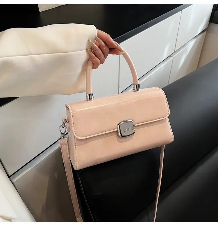 Women's Beige Square Handbag with Shoulder Crossbody Strap — feature 14