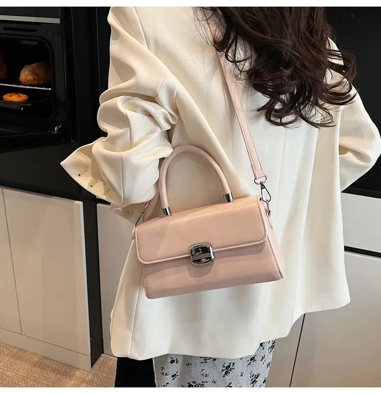 Women's Beige Square Handbag with Shoulder Crossbody Strap — feature 15