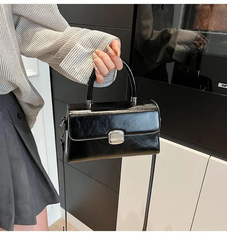 Women's Beige Square Handbag with Shoulder Crossbody Strap — feature 17