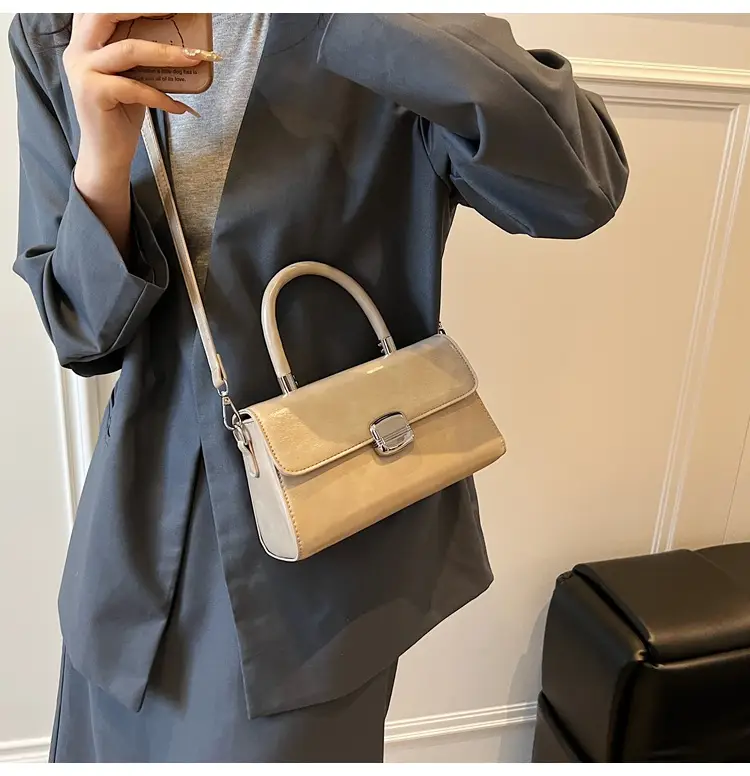 Women's Beige Square Handbag with Shoulder Crossbody Strap — feature 23
