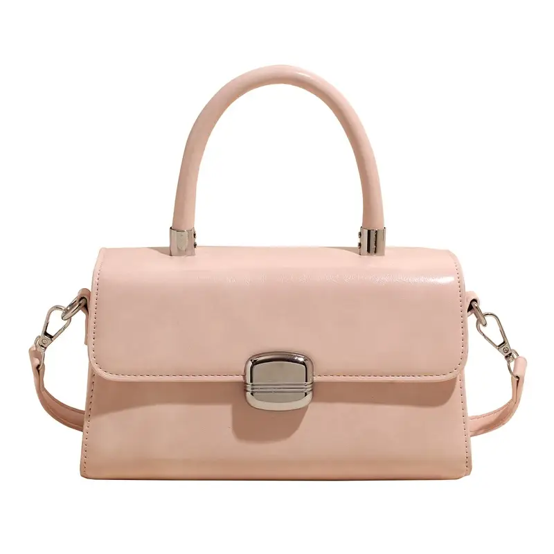 Women's Beige Square Handbag with Shoulder Crossbody Strap
