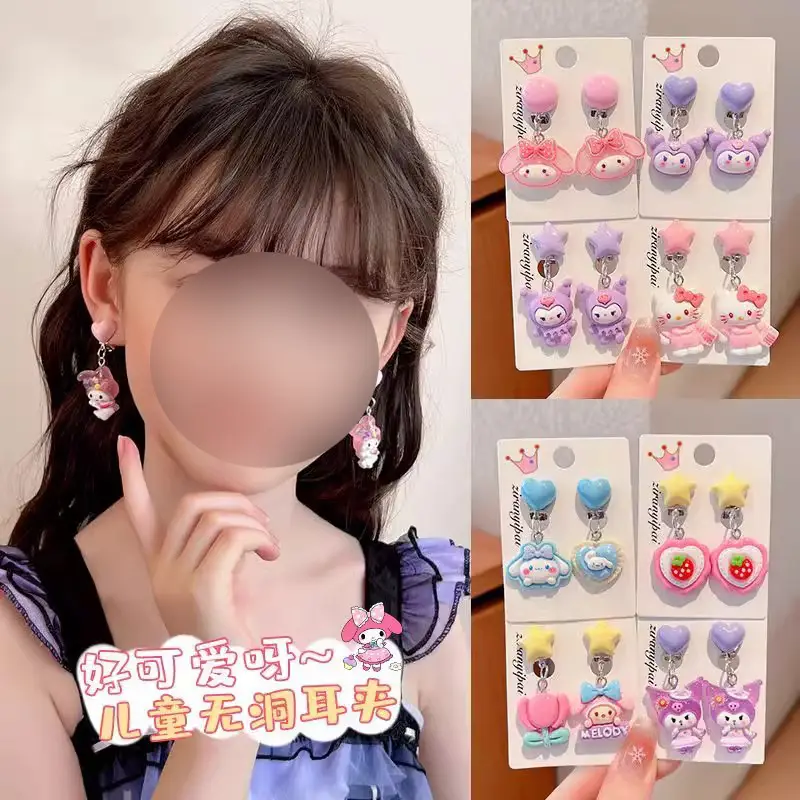 Sweet Cartoon Sanrio Princess Wind Earrings for Girls — feature 17