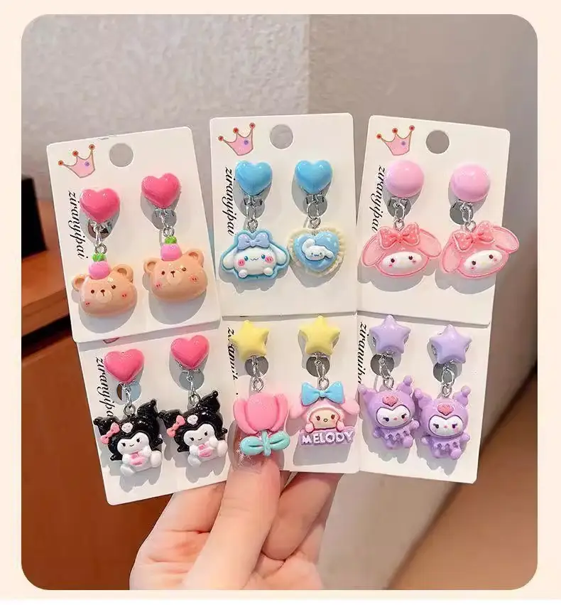 Sweet Cartoon Sanrio Princess Wind Earrings for Girls — feature 18