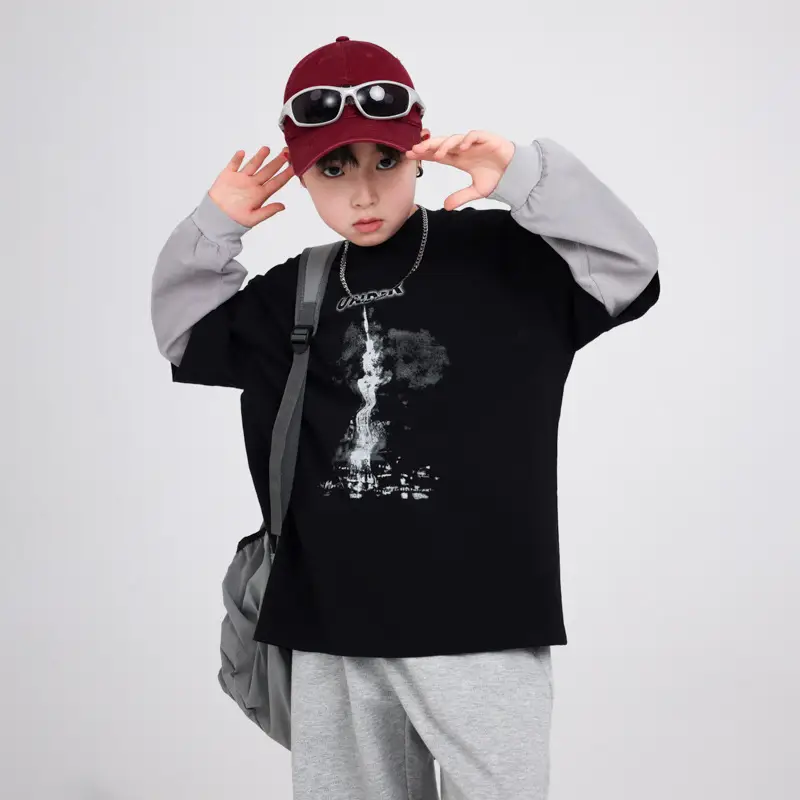 Boys Spring & Autumn Fake Cotton T-Shirt 290G New Style - Image 3